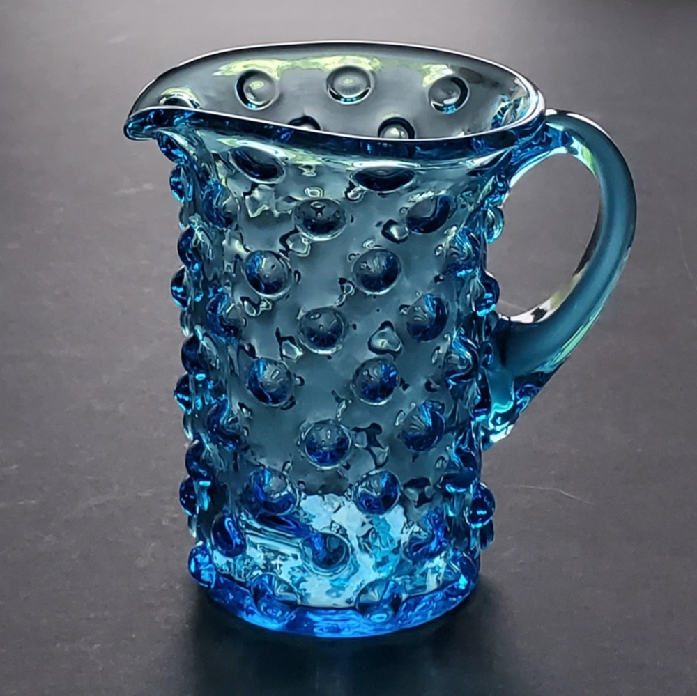 Vntg Blue Hobnail 5oz Pitcher - Picture 5 of 13